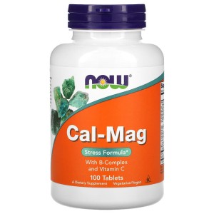 Cal-Mag with B Complex & Vitamin C 100 таблетки | Now Foods