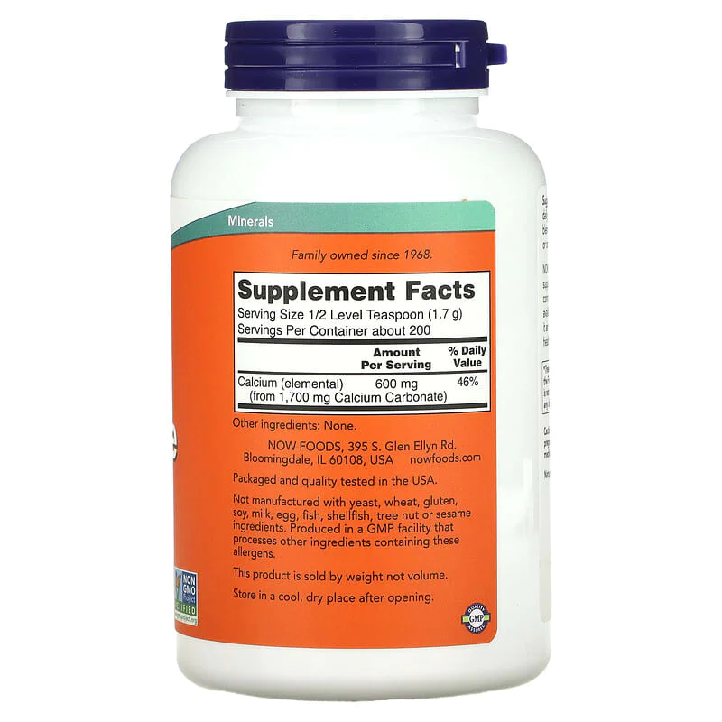 Calcium Carbonate Powder 340 гр | Now Foods Calcium Carbonate Powder 340 гр | Now Foods
