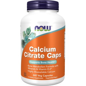 Calcium Citrate Caps with Minerals & Vitamin D-2 120 веге капсули | Now Foods