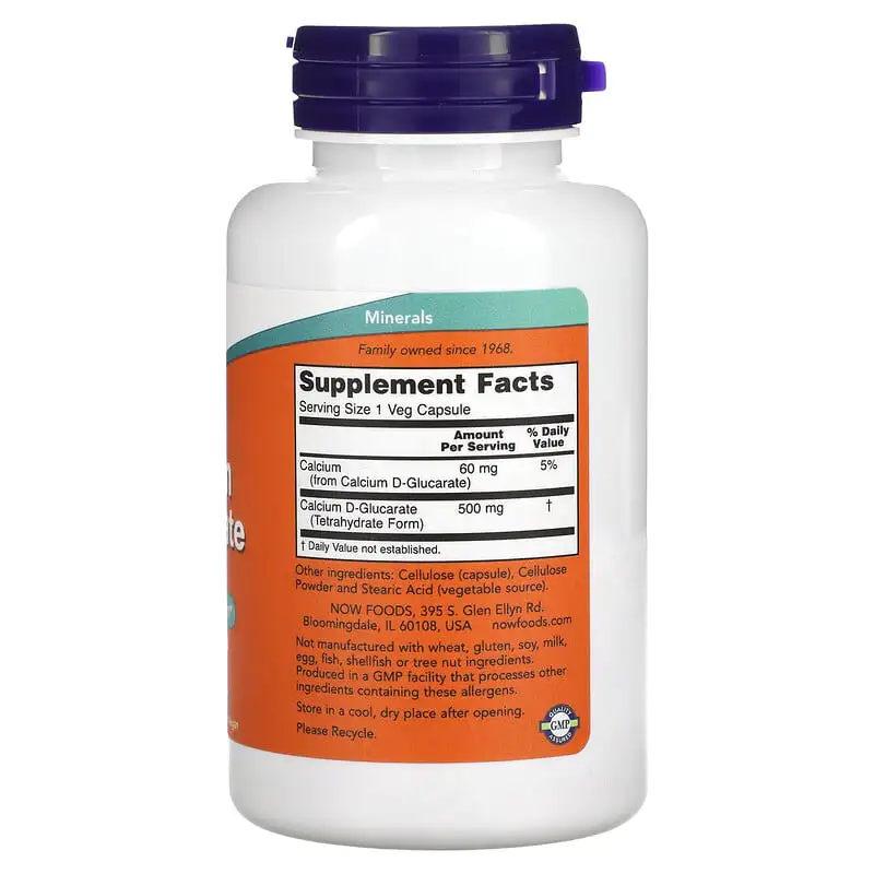 Calcium D-Glucarate 500 мг 90 веге капсули | Now Foods Calcium D-Glucarate 500 мг 90 веге капсули | Now Foods