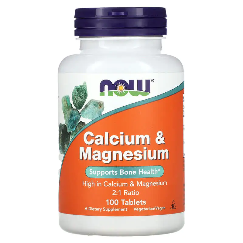 Calcium & Magnesium 2:1 100 таблетки | Now Foods Calcium & Magnesium 2:1 100 таблетки | Now Foods