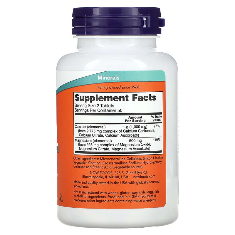 Calcium & Magnesium 2:1 100 таблетки | Now Foods Calcium & Magnesium 2:1 100 таблетки | Now Foods
