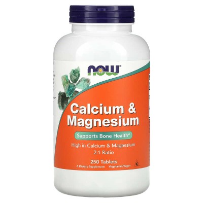Calcium & Magnesium 2:1 250 таблетки | Now Foods Calcium & Magnesium 2:1 250 таблетки | Now Foods