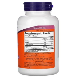 Каприлова киселина 600 мг 100 дражета | Now Foods