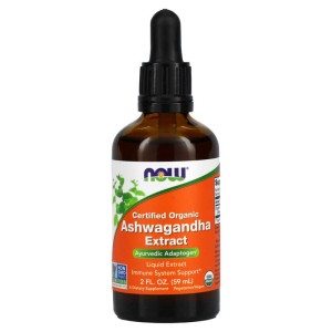Certified Organic Ashwagandha Extract Liquid 59 мл | Now Foods