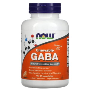 Chewable GABA 90 дъвчащи таблетки | Now Foods