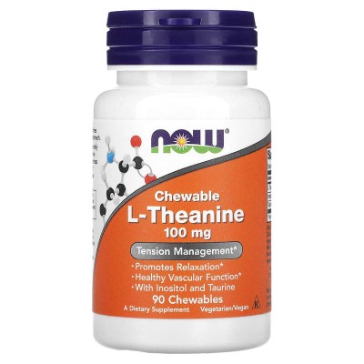Chewable L-Theanine 100 мг 90 дъвчащи таблетки | Now Foods Chewable L-Theanine 100 мг 90 дъвчащи таблетки | Now Foods