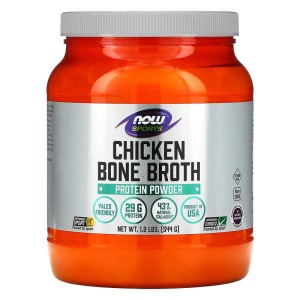 Chicken Protein Bone Broth Powder 544 гр | Now Foods