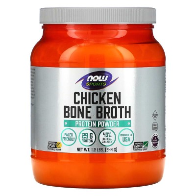 Chicken Protein Bone Broth Powder 544 гр | Now Foods