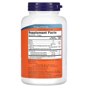 Cod Liver Oil 1000 мг 180 гел-капсули | Now Foods