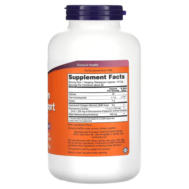 Collagen Joint Support Powder 312 гр | Now Foods Collagen Joint Support Powder 312 гр | Now Foods