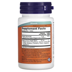 Copper Glycinate 3 мг 120 таблетки | Now Foods