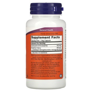 CoQ10 100 мг with Hawthorn Berry 90 веге капсули | Now Foods