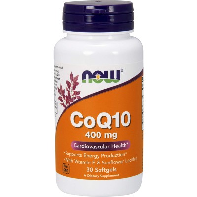 CoQ10 400 мг 30 дражета | Now Foods Възстановява клетъчните функции Обезпечава енергия Мощен антиоксидант Спомага обмяната на веществата Стимулира имунитета Понижава нивото на холестерол в кръвт CoQ10 400 мг 30 дражета | Now Foods Възстановява клетъчните 