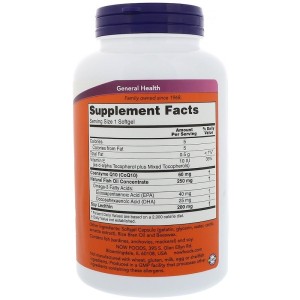 CoQ10 60 мг + Omega 3 30 дражета | Now Foods