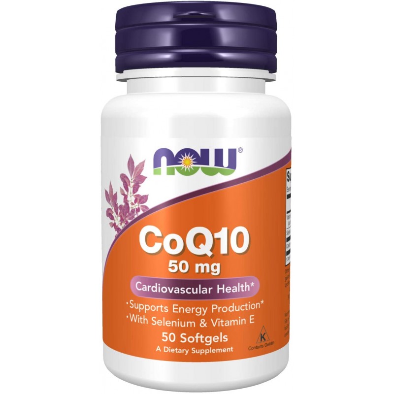 CoQ10 50 мг + Vitamin Е 50 дражета | Now Foods