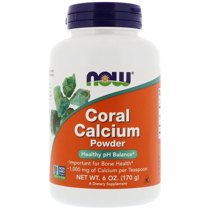 Корал Калций (Coral Calcium) на прах 170 гр | Now Foods Предпазва от остеопороза Заздравява костите Повишава имунитета Помага при алергии Грижи се за здравето на вашите зъби Помага при киселини в сто Корал Калций (Coral Calcium) на прах 170 гр | Now Foods