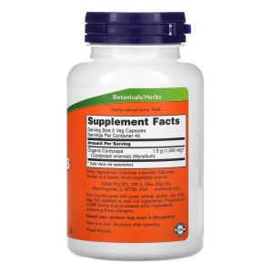 Кордицепс Cordyceps 750 мг 90 веге капсули | Now Foods