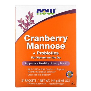 Cranberry Mannose + Probiotics 24 пакетчета | Now Foods Cranberry Mannose + Probiotics 24 пакетчета | Now Foods