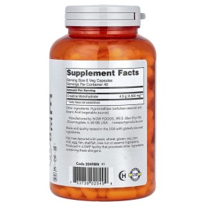 Creatine Monohydrate 750 мг 240 веге капсули | Now Foods