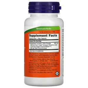 CurcuFRESH Curcumin 60 веге капсули | Now Foods