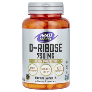D-Ribose 750 мг 120 веге капсули | Now Foods