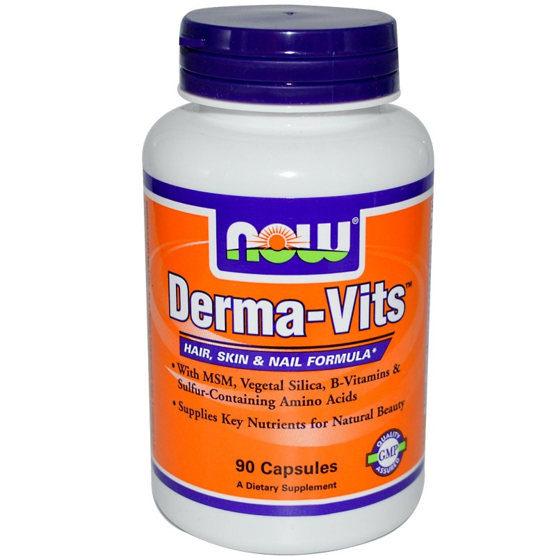 Витамини за Коса, Кожа и Нокти Derma-Vits 90 капсули | Now Foods 