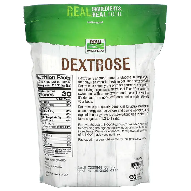 Dextrose Powder 907 гр | Now Foods Dextrose Powder 907 гр | Now Foods