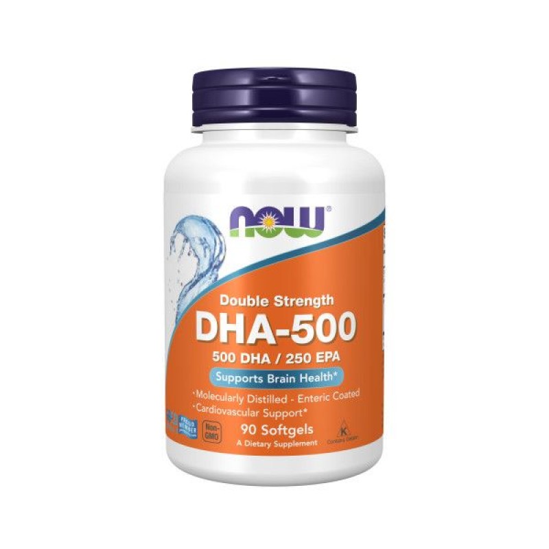 DHA-500 Double Strength 90 гел-капсули | Now Foods