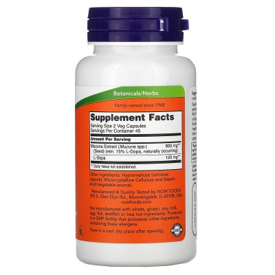 Dopa Mucuna 90 веге капсули от Now Foods Mucuna Pruriens, стандартизиран екстракт на „семена от кадифе” Повишава тонуса 15% леводопа (L-DOPA) Стимулира метаболизма Намалява стреса Га Dopa Mucuna 90 веге капсули от Now Foods Mucuna Pruriens, стандартизиран