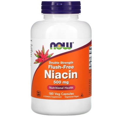 Double Strength Flush-Free Niacin 500 мг 180 веге капсули | Now Foods Double Strength Flush-Free Niacin 500 мг 180 веге капсули | Now Foods