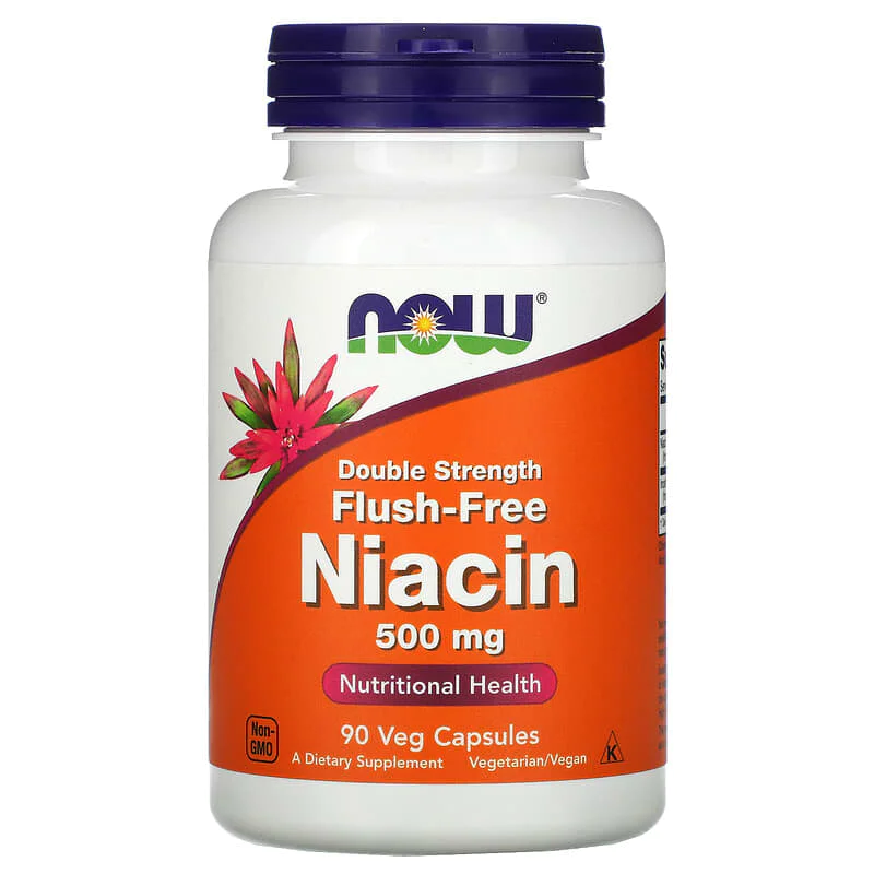 Double Strength Flush-Free Niacin 500 мг 90 веге капсули | Now Foods Double Strength Flush-Free Niacin 500 мг 90 веге капсули | Now Foods