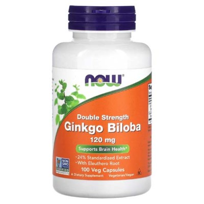Double Strength Ginkgo Biloba 120 мг 100 веге капсули | Now Foods Double Strength Ginkgo Biloba 120 мг 100 веге капсули | Now Foods