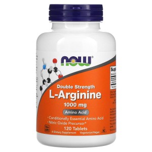 Double Strength L-Arginine 1000 мг 120 таблетки | Now Foods