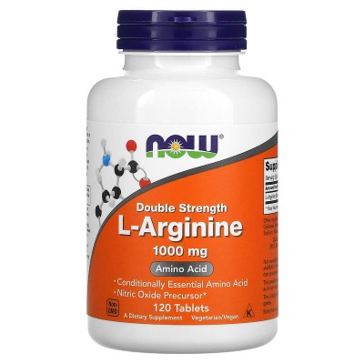 Double Strength L-Arginine 1000 мг 120 таблетки | Now Foods Double Strength L-Arginine 1000 мг 120 таблетки | Now Foods