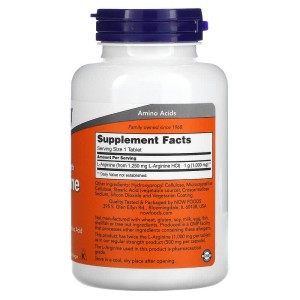 Double Strength L-Arginine 1000 мг 120 таблетки | Now Foods
