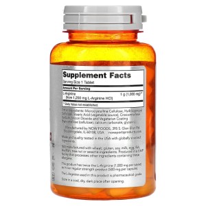 Double Strength L-Arginine 1000 мг 60 таблетки | Now Foods
