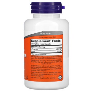 Double Strength L-Theanine 200 мг 120 веге капсули | Now Foods