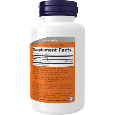 Double Strength L-Tryptophan 1000 мг 60 таблетки | Now Foods