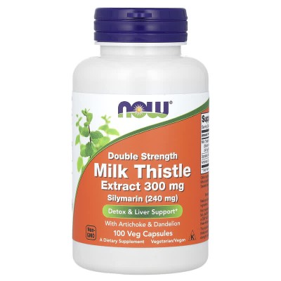 Double Strength Milk Thistle Extract 300 мг 100 веге капсули | Now Foods Double Strength Milk Thistle Extract 300 мг 100 веге капсули | Now Foods