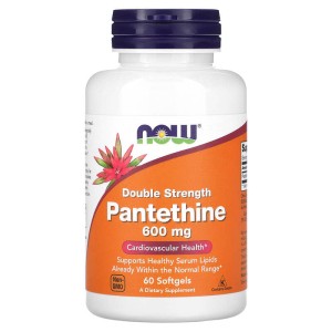Double Strength Pantethine 600 мг 60 гел-капсули | Now Foods