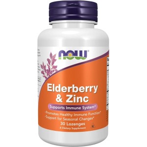 Elderberry & Zinc 30 таблетки | Now Foods