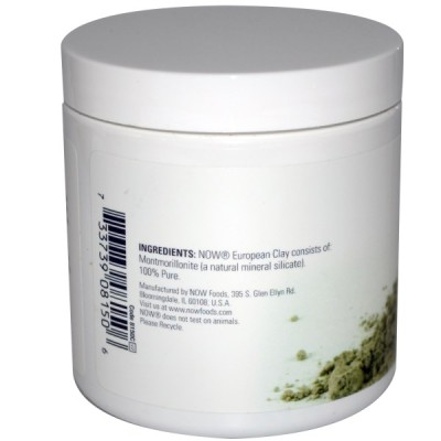 European Clay Powder 170 гр | Now Foods Възстановява минералния баланс Тонизиращо средство Премахва замърсяванията Спомага обмяната на веществата в кожата Стимулира кръвообращението Извежда токсините European Clay Powder 170 гр | Now Foods Възстановява ми