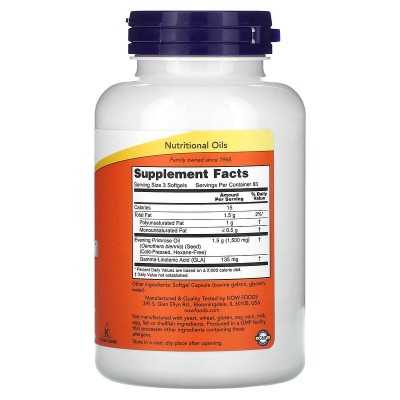 Evening Primrose Oil 500 мг 250 гел-капсули | Now Foods