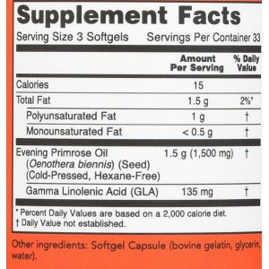 Evening Primrose Oil 500 мг 100 гел-капсули | Now Foods Evening Primrose Oil 500 мг 100 гел-капсули | Now Foods