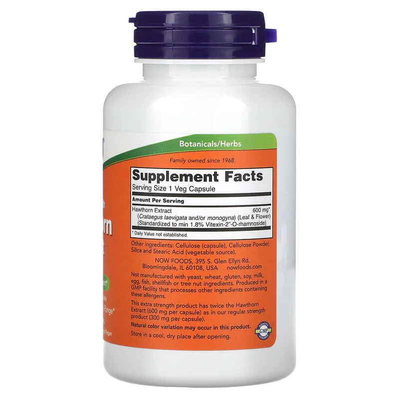 Extra Strength Hawthorn Extract 600 мг 90 веге капсули | Now Foods Extra Strength Hawthorn Extract 600 мг 90 веге капсули | Now Foods