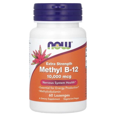 Extra Strength Methyl B-12 10000 мкг 60 таблетки за смучене | Now Foods