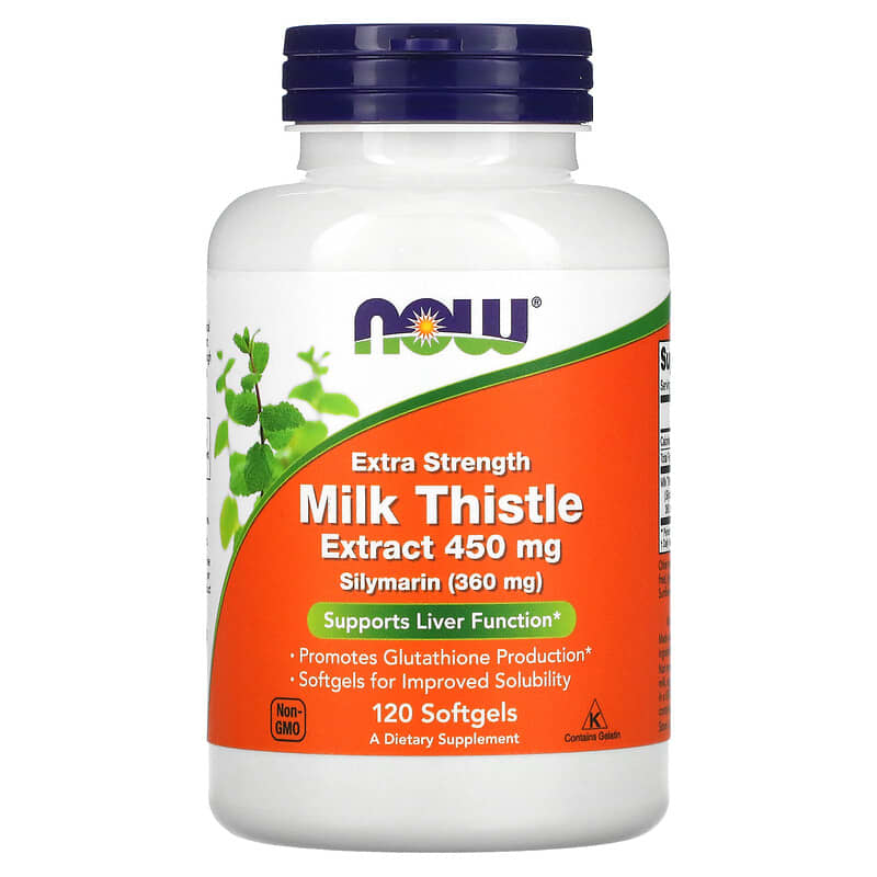 Extra Strength Milk Thistle Extract 450 мг 120 гел-капсули | Now Foods Extra Strength Milk Thistle Extract 450 мг 120 гел-капсули | Now Foods