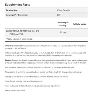 Acidophilus Two Billion - 250 капсули Acidophilus Two Billion - 250 капсули