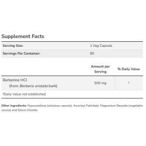 Berberine HCl 500 mg - 90 капсули | Now Foods